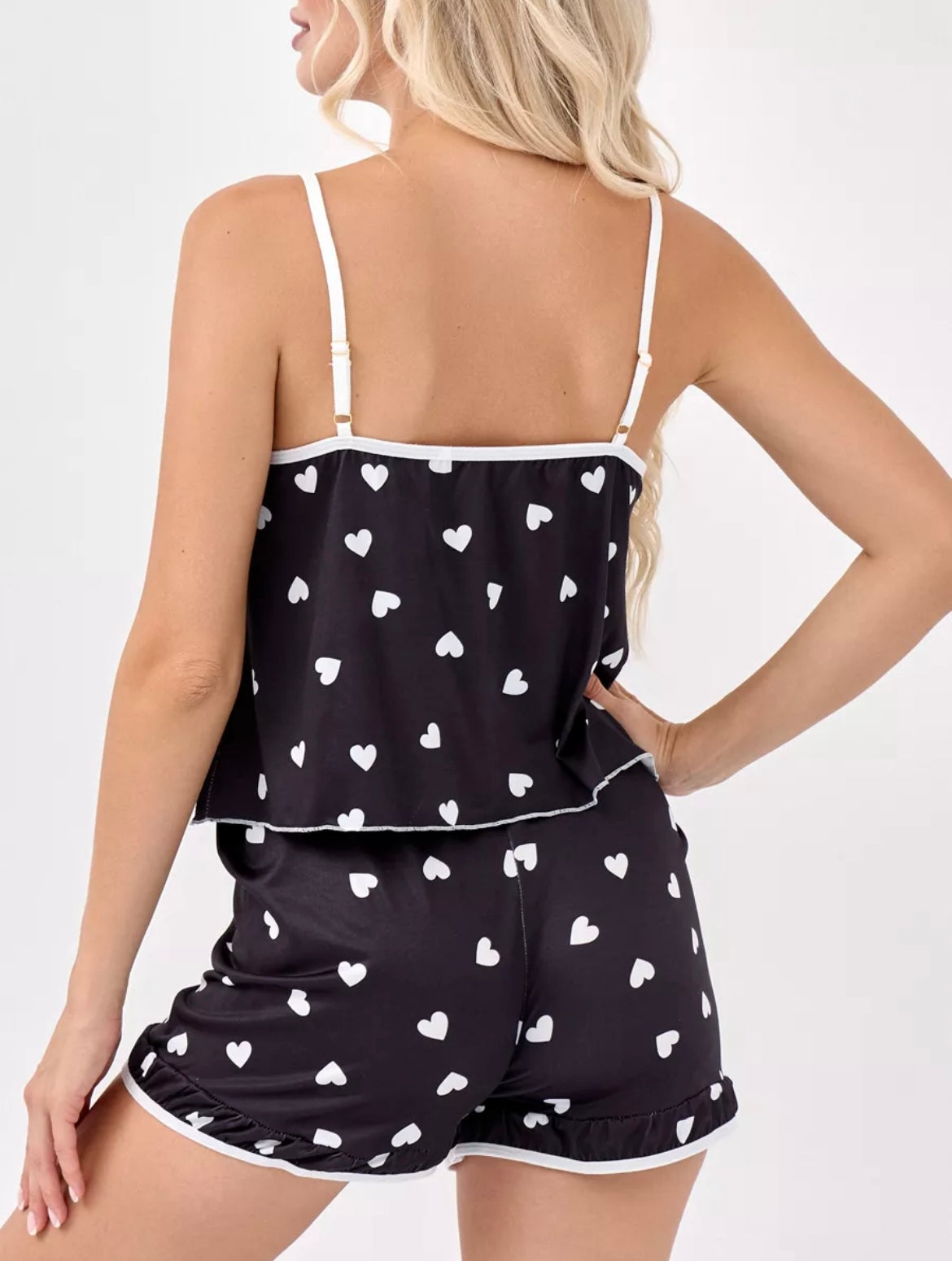 Ensemble de Nuit Femme Cœur d'Été – Débardeur Léger & Short Soyeux