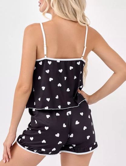 Ensemble de Nuit Femme Cœur d'Été – Débardeur Léger & Short Soyeux