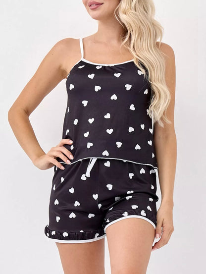 Ensemble de Nuit Femme Cœur d'Été – Débardeur Léger & Short Soyeux