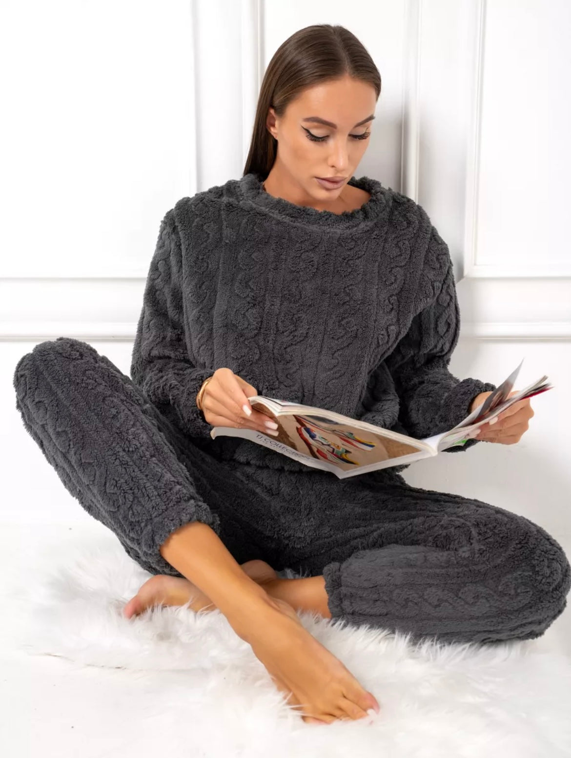 Pyjama d’Hiver en Polaire – Ensemble Chaud Et Confortable de Nuit