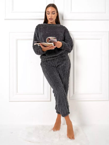 Pyjama d’Hiver en Polaire – Ensemble Chaud Et Confortable de Nuit