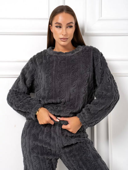 Pyjama d’Hiver en Polaire – Ensemble Chaud Et Confortable de Nuit