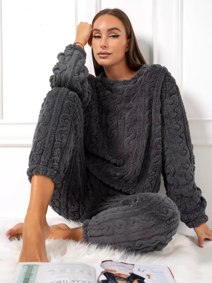 Pyjama d’Hiver en Polaire – Ensemble Chaud Et Confortable de Nuit