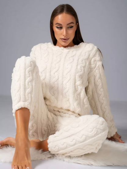 Pyjama d’Hiver en Polaire – Ensemble Chaud Et Confortable de Nuit