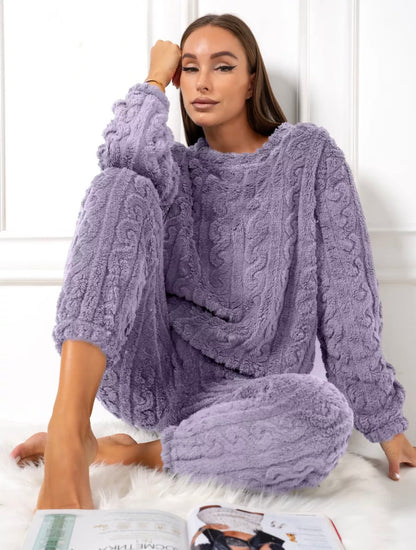 Pyjama d’Hiver en Polaire – Ensemble Chaud Et Confortable de Nuit