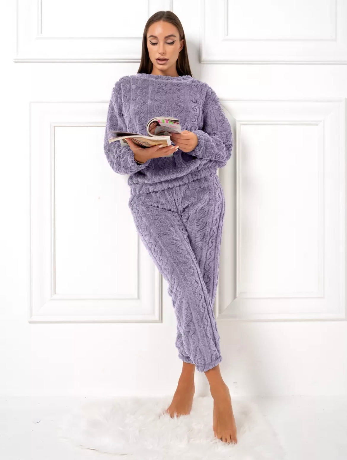 Pyjama d’Hiver en Polaire – Ensemble Chaud Et Confortable de Nuit