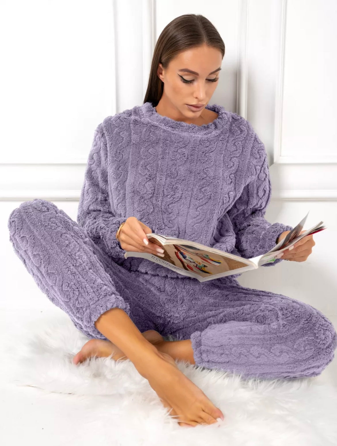 Pyjama d’Hiver en Polaire – Ensemble Chaud Et Confortable de Nuit