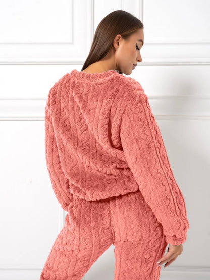 Pyjama d’Hiver en Polaire – Ensemble Chaud Et Confortable de Nuit