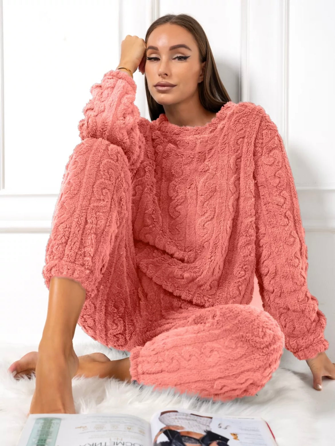 Pyjama d’Hiver en Polaire – Ensemble Chaud Et Confortable de Nuit