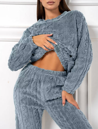 Pyjama d’Hiver en Polaire – Ensemble Chaud Et Confortable de Nuit