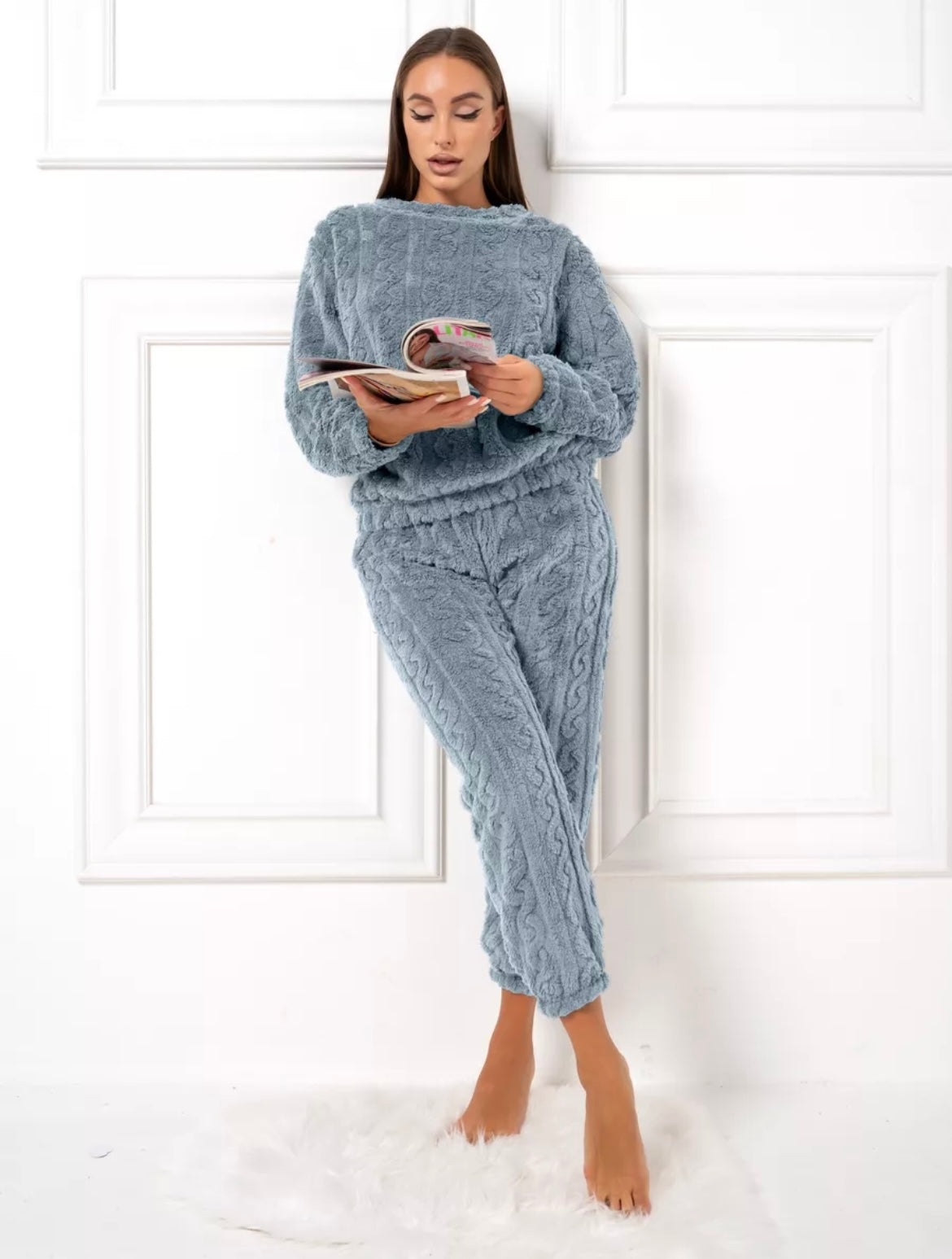 Pyjama d’Hiver en Polaire – Ensemble Chaud Et Confortable de Nuit