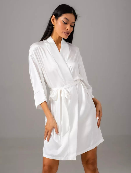 Robe de chambre satin femme