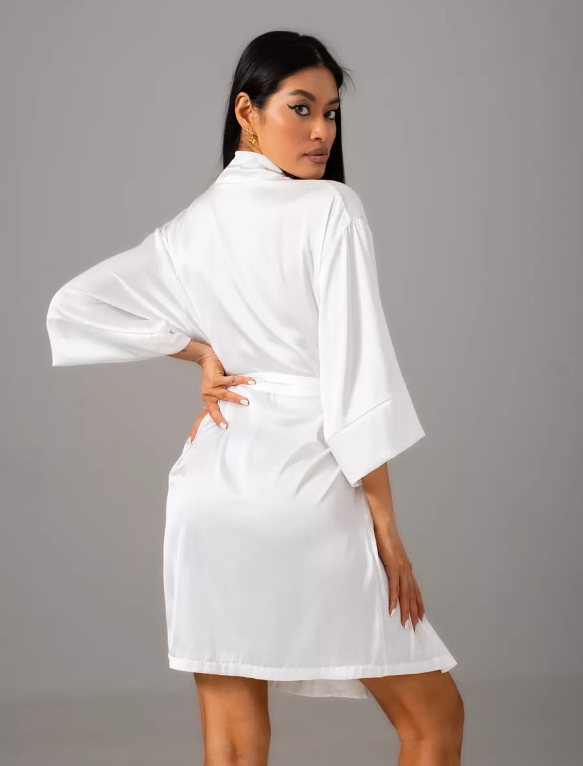 Robe de chambre satin femme