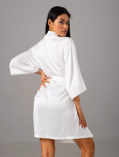Robe de chambre satin femme