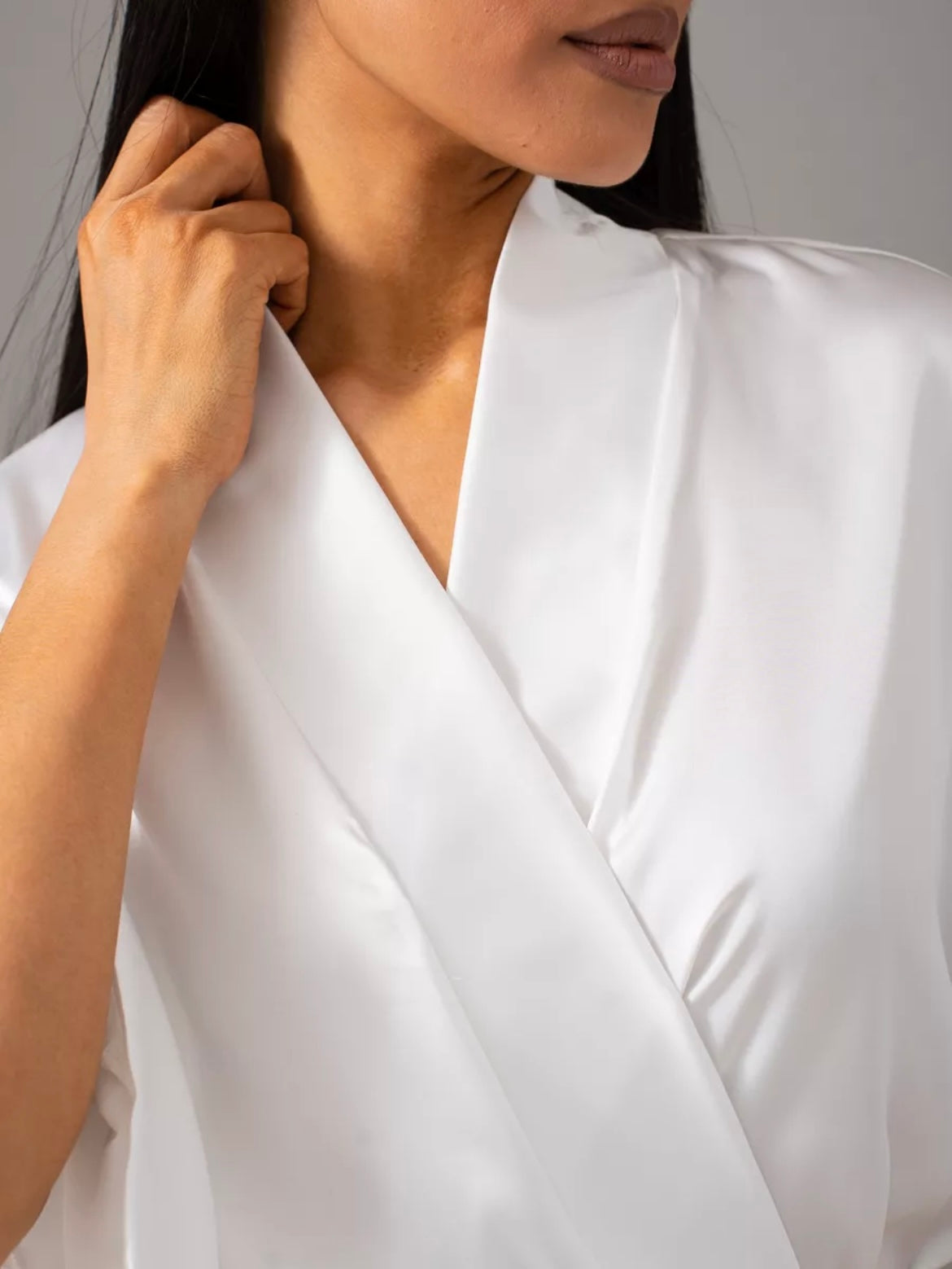 Robe de chambre satin femme