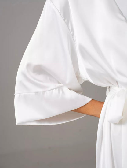 Robe de chambre satin femme