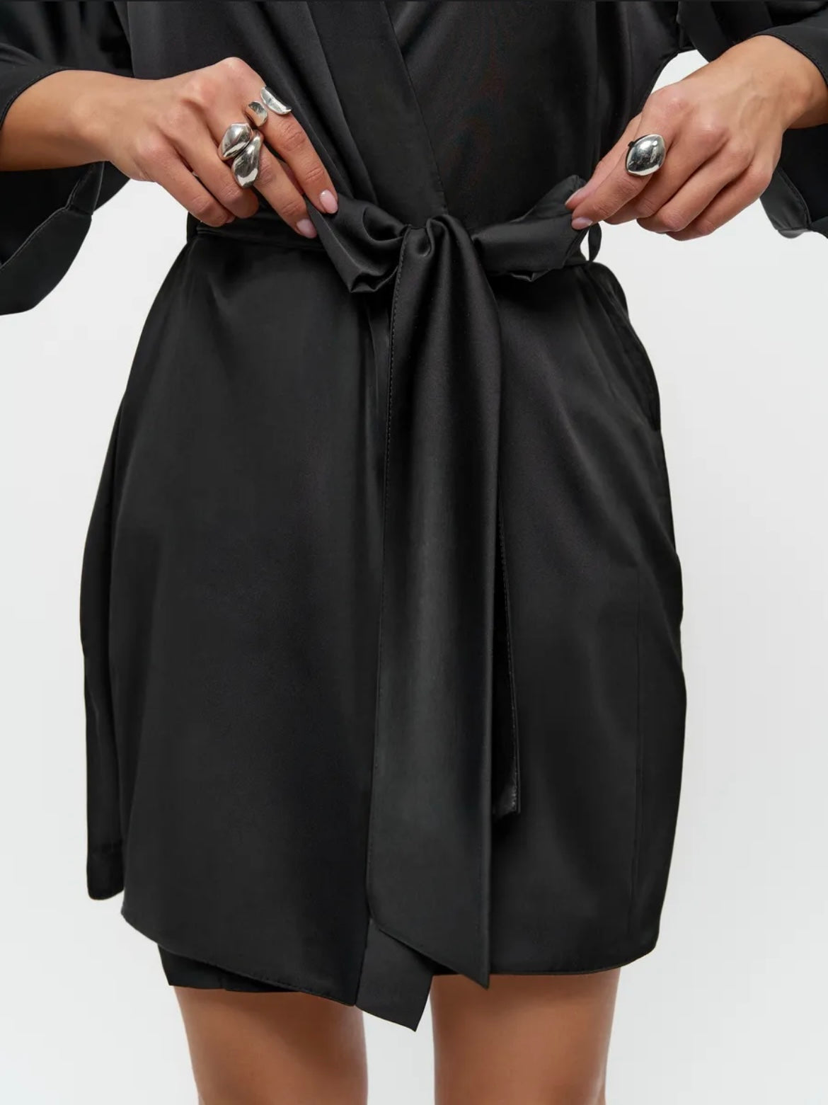 Robe de chambre satin femme