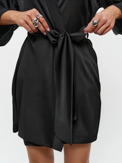 Robe de chambre satin femme