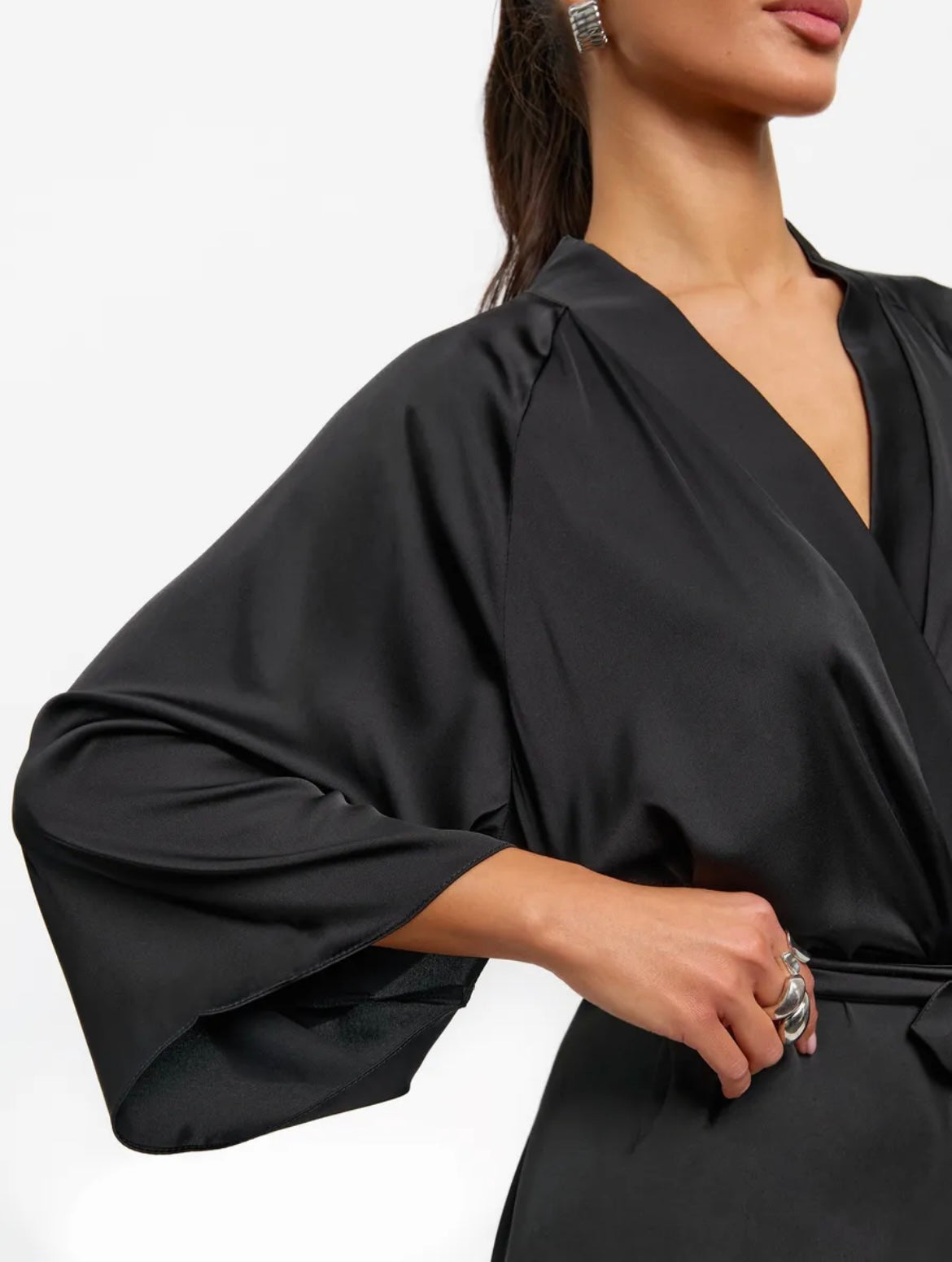 Robe de chambre satin femme