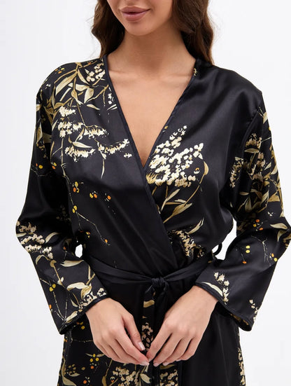 Nuisette et kimono satin élégant