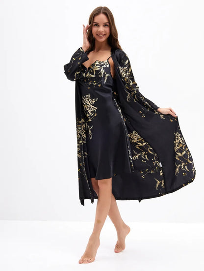 Nuisette et kimono satin élégant