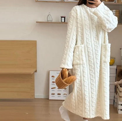 Robe de chambre polaire femme – Chaleur douce & confort absolu