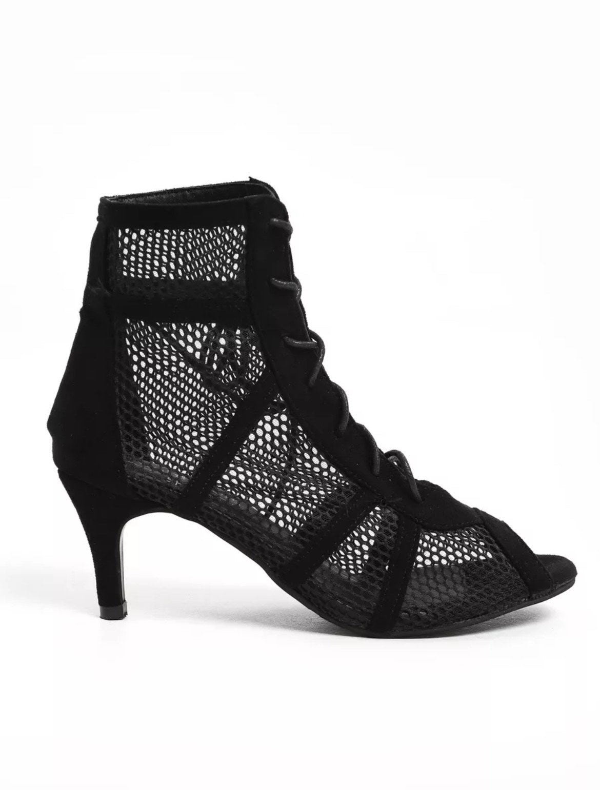 Sandales à talons hauts en maille noire – Sexy, ouvertes et chic