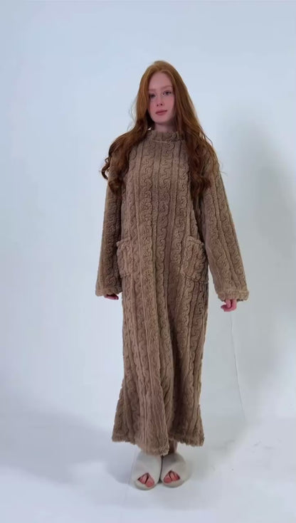 Robe de chambre polaire femme – Chaleur douce & confort absolu
