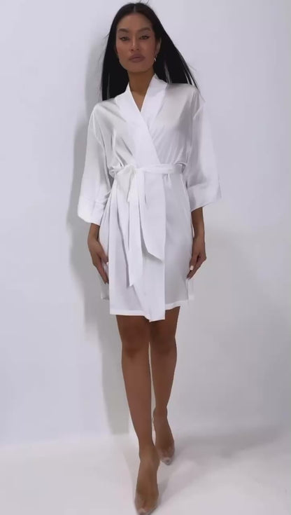 Robe de chambre satin femme