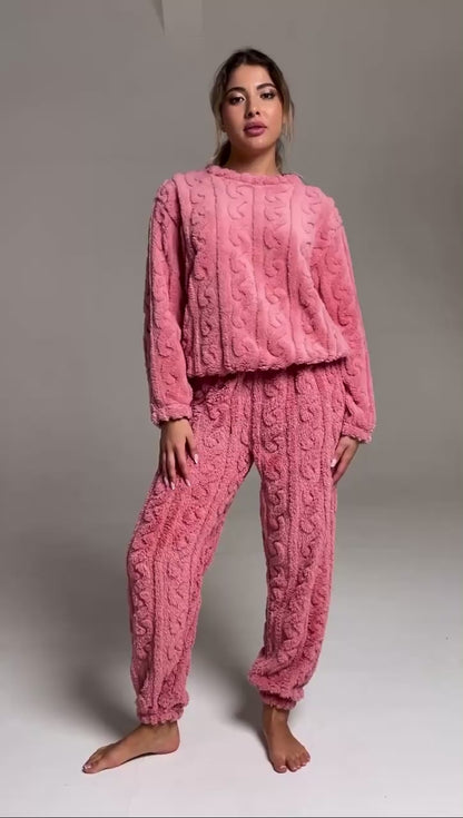 Pyjama d’Hiver en Polaire – Ensemble Chaud Et Confortable de Nuit