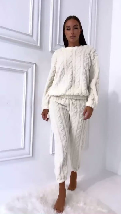 Pyjama d’Hiver en Polaire – Ensemble Chaud Et Confortable de Nuit