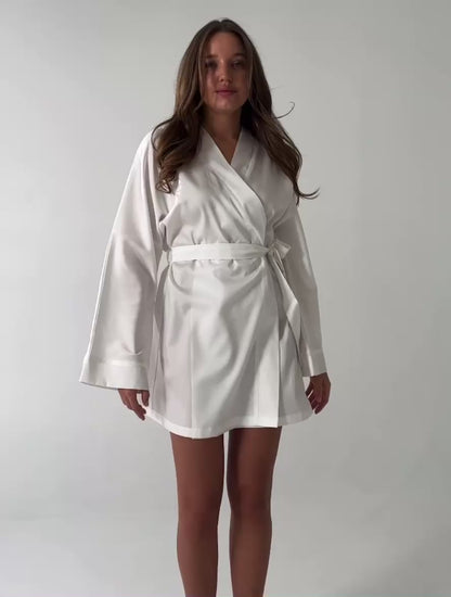 Robe de chambre satin femme