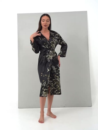 Nuisette et kimono satin élégant