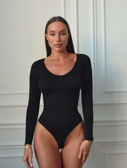 Body moulant chic à manches longues – Féminin et sexy